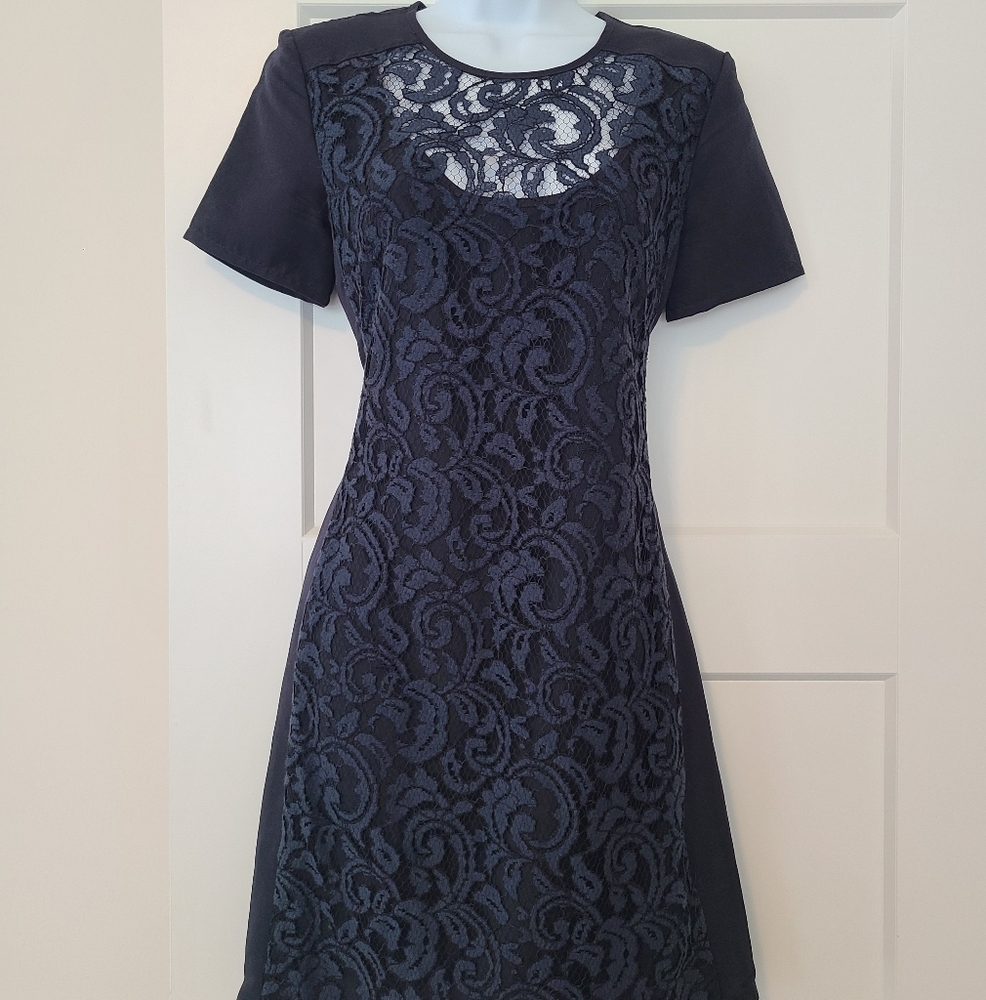 French Connection Navy Lace Dress